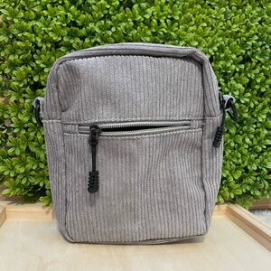 Mini Corduroy Cellphone Crossbody | Gray